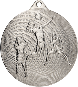 Medal stalowy srebrny MMC3073/S – siatkówka, Ø 70 mm