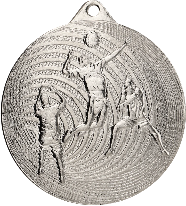 Medal stalowy srebrny MMC3073/S – siatkówka, Ø 70 mm