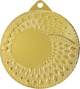Medal stalowy złoty z miejscem na emblemat 25 mm MMC31050/G – Ø 50 mm