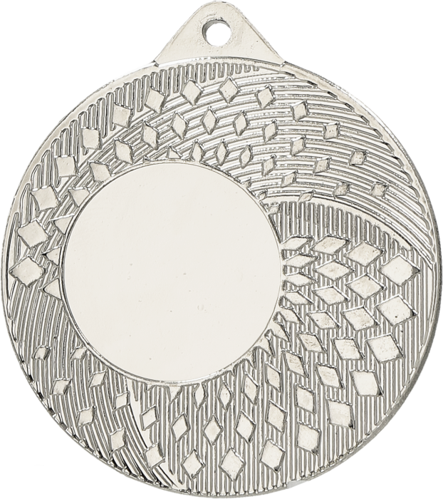 Medal stalowy srebrny z miejscem na emblemat 25 mm MMC31050/S – Ø 50 mm