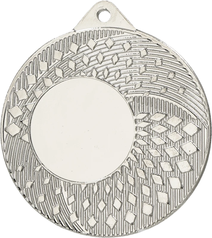 Medal stalowy srebrny z miejscem na emblemat 25 mm MMC31050/S – Ø 50 mm
