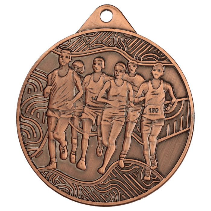 Medal stalowy brązowy MMC32050/B – biegi, Ø 50 mm