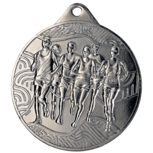Medal stalowy srebrny MMC32050/S – biegi, Ø 50 mm