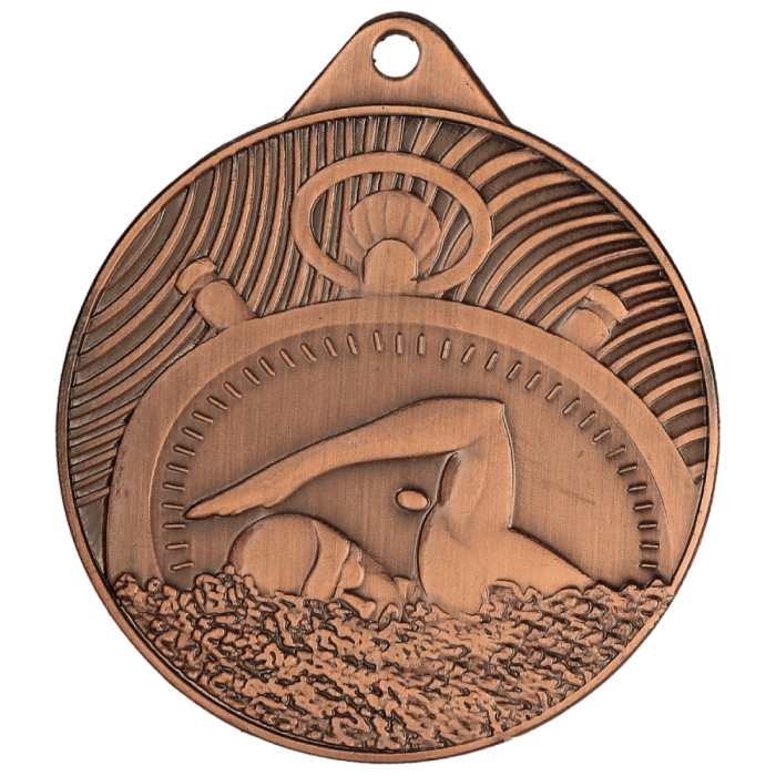 Medal stalowy brązowy MMC33050/B – pływanie, Ø 50 mm