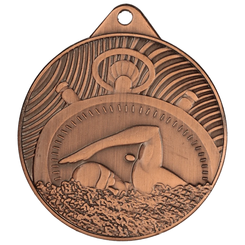 Medal stalowy brązowy MMC33050/B – pływanie, Ø 50 mm
