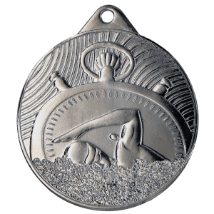 Medal stalowy srebrny MMC33050/S – pływanie, Ø 50 mm