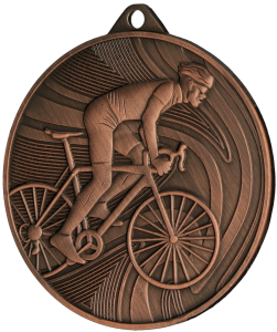 Medal stalowy brązowy MMC38050/B – kolarstwo, Ø 50 mm