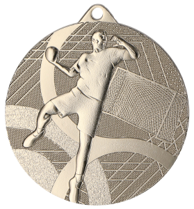 Medal stalowy srebrny MMC39050/S – piłka ręczna, Ø 50 mm