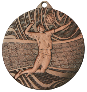 Medal stalowy brązowy MMC41050/B – siatkówka, Ø 50 mm