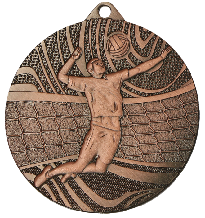 Medal stalowy brązowy MMC41050/B – siatkówka, Ø 50 mm