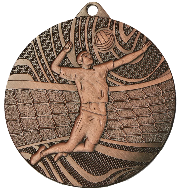 Medal stalowy brązowy MMC41050/B – siatkówka, Ø 50 mm