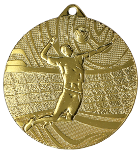 Medal stalowy złoty MMC41050/G – siatkówka, Ø 50 mm