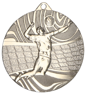 Medal stalowy srebrny MMC41050/S – siatkówka, Ø 50 mm