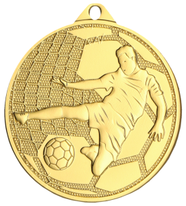 Medal stalowy złoty MMC4505/G – piłka nożna, Ø 45 mm