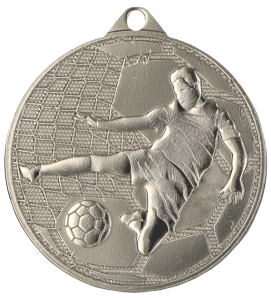 Medal stalowy srebrny MMC4505/S – piłka nożna, Ø 45 mm