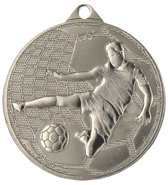 Medal stalowy srebrny MMC4505/S – piłka nożna, Ø 45 mm