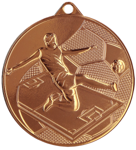 Medal stalowy brązowy MMC45050/B – piłka nożna, Ø 50 mm