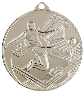 Medal stalowy srebrny MMC45050/S – piłka nożna, Ø 50 mm