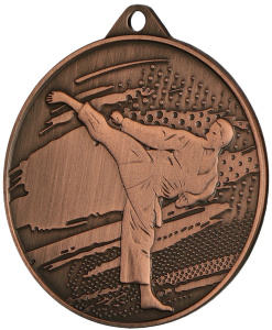 Medal stalowy brązowy MMC4509/B – karate, Ø 45 mm