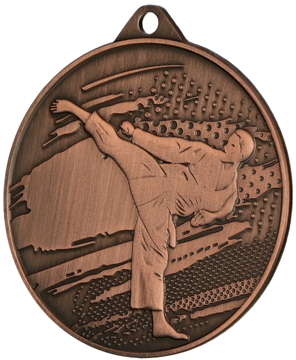 Medal stalowy brązowy MMC4509/B – karate, Ø 45 mm
