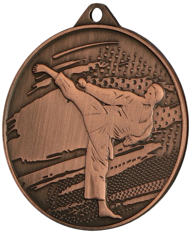 Medal stalowy brązowy MMC4509/B – karate, Ø 45 mm