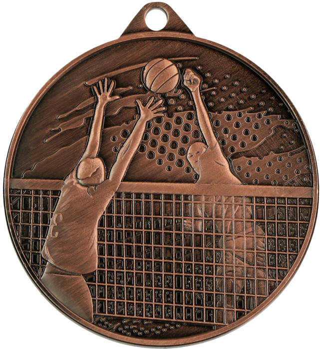 Medal stalowy brązowy MMC4510/B – siatkówka, Ø 45 mm