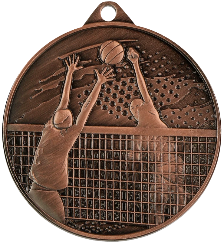 Medal stalowy brązowy MMC4510/B – siatkówka, Ø 45 mm