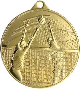 Medal stalowy złoty MMC4510/G – siatkówka, Ø 45 mm