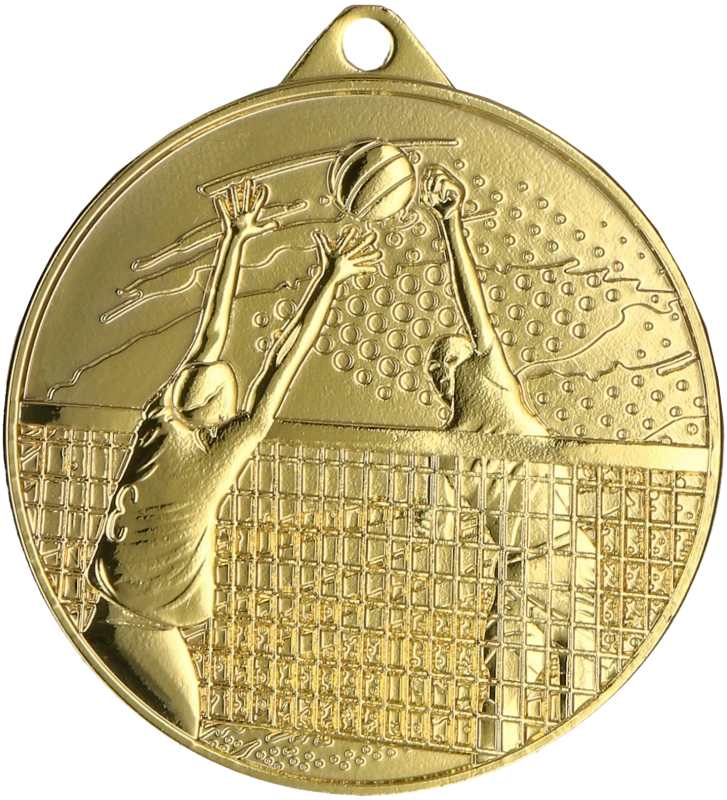 Medal stalowy złoty MMC4510/G – siatkówka, Ø 45 mm