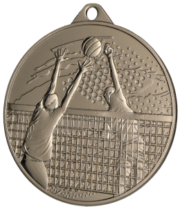 Medal stalowy srebrny MMC4510/S – siatkówka, Ø 45 mm