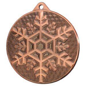 Medal stalowy brązowy MMC48050/B – sporty zimowe, śnieżynka, Ø 50 mm