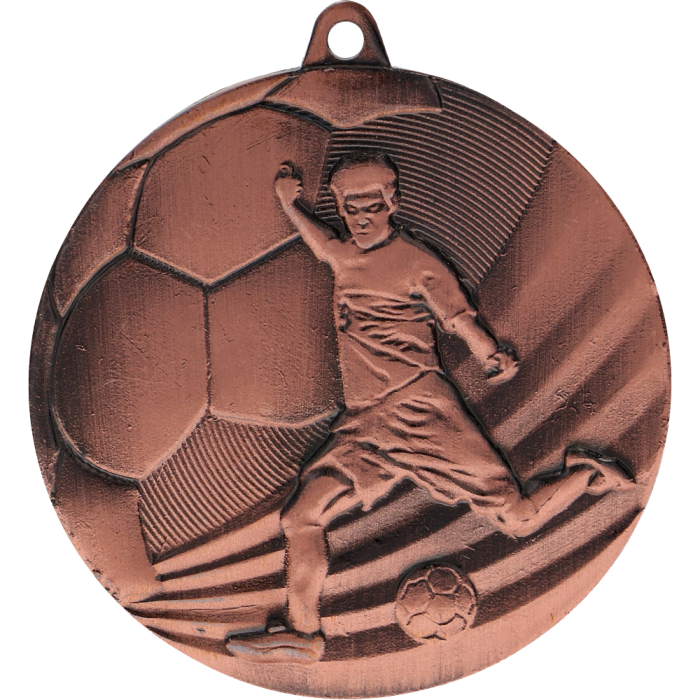 Medal stalowy brązowy MMC5055/B – piłka nożna, Ø 50 mm