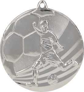Medal stalowy srebrny MMC5055/S – piłka nożna, Ø 50 mm