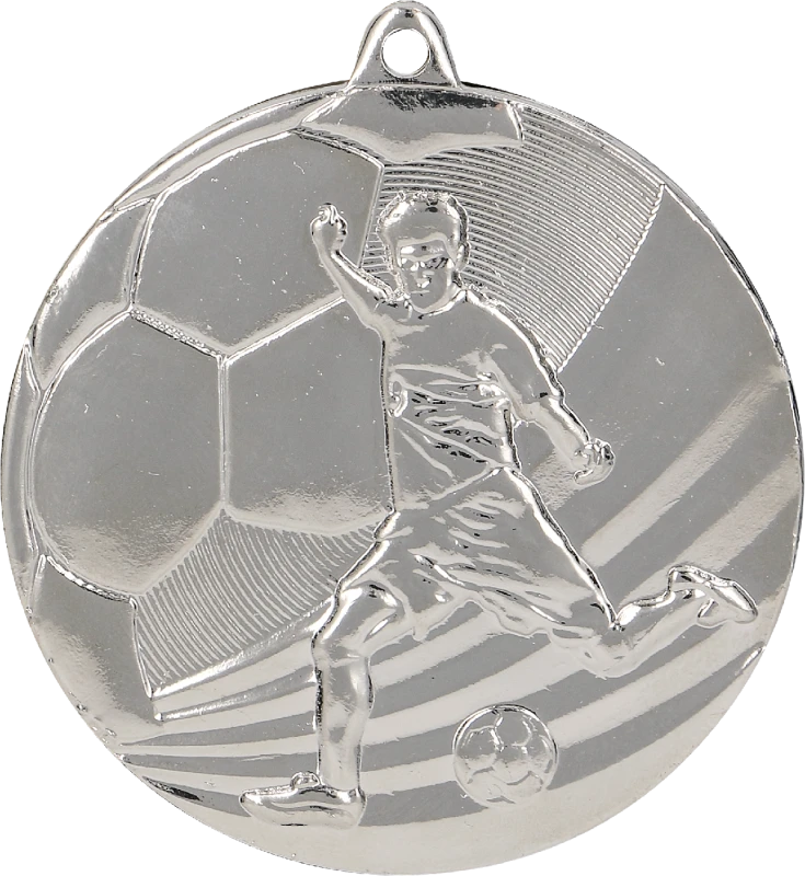 Medal stalowy srebrny MMC5055/S – piłka nożna, Ø 50 mm