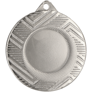 Medal stalowy srebrny z miejscem na emblemat 25 mm MMC5950/S – Ø 50 mm