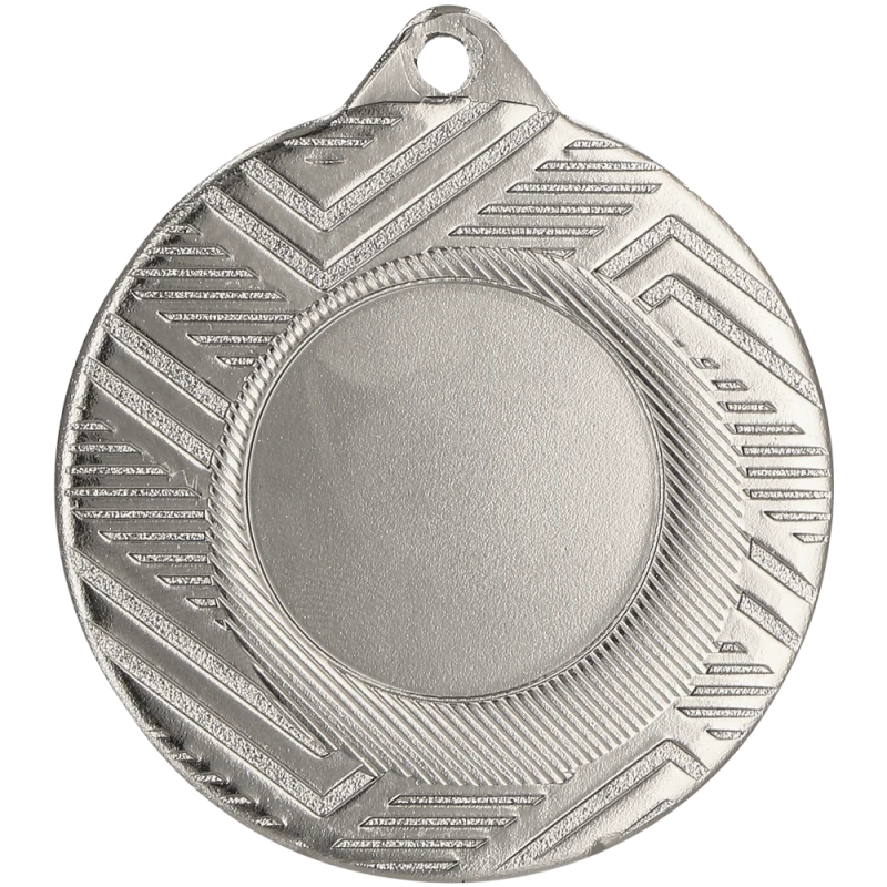 Medal stalowy srebrny z miejscem na emblemat 25 mm MMC5950/S – Ø 50 mm