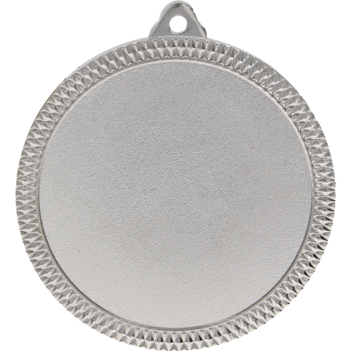 Medal stalowy srebrny z miejscem na emblemat 50 mm MMC6060/S – Ø 60 mm