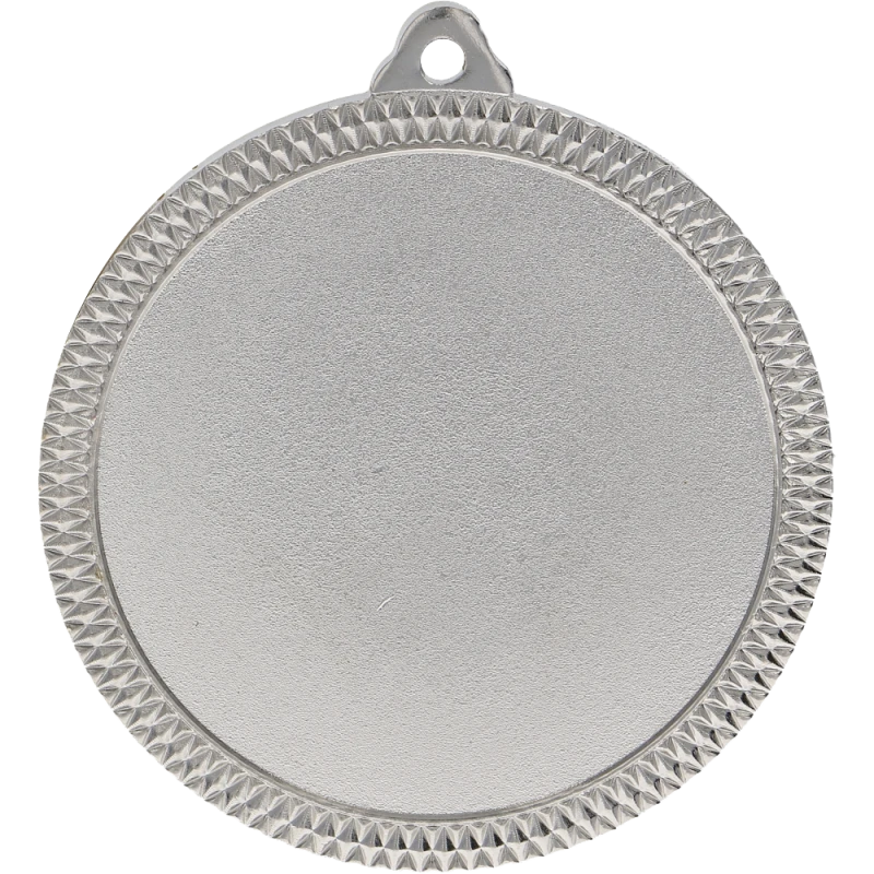Medal stalowy srebrny z miejscem na emblemat 50 mm MMC6060/S – Ø 60 mm