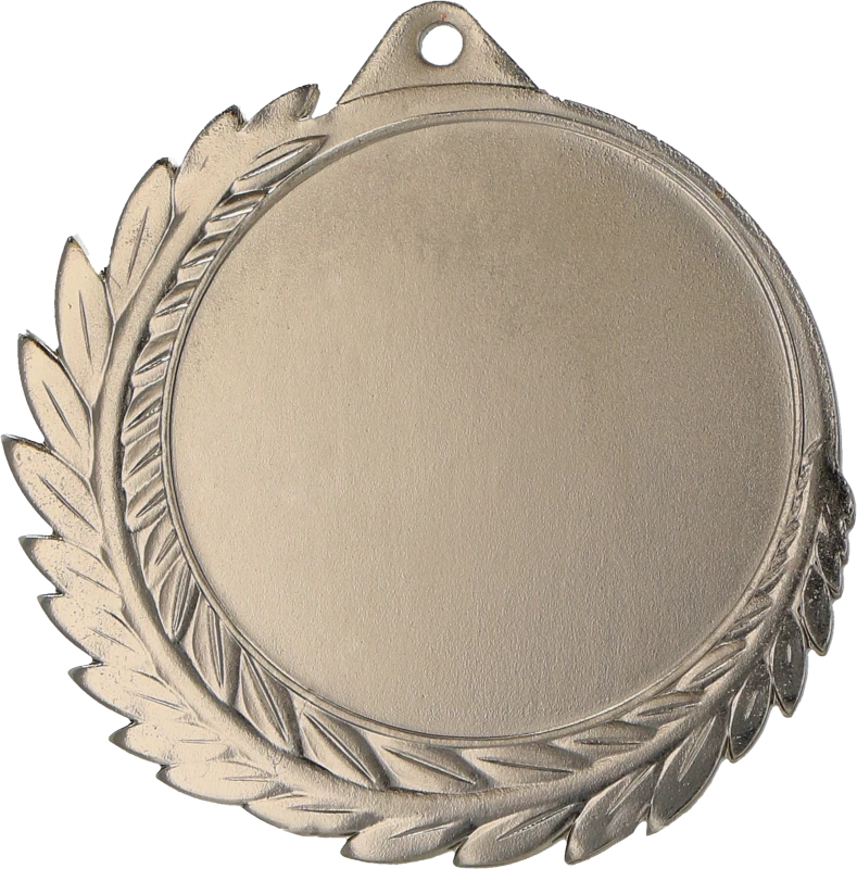 Medal stalowy srebrny z miejscem na emblemat 50 mm MMC7010/S – Ø 70 mm