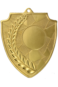 Medal stalowy złoty z miejscem na emblemat 25 mm MMC7060/G – 60 × 70 mm