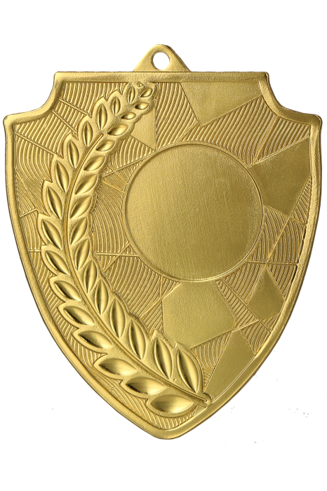 Medal stalowy złoty z miejscem na emblemat 25 mm MMC7060/G – 60 × 70 mm