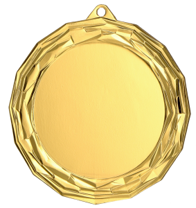 Medal stalowy złoty z miejscem na emblemat 50 mm MMC7075/G – Ø 70 mm