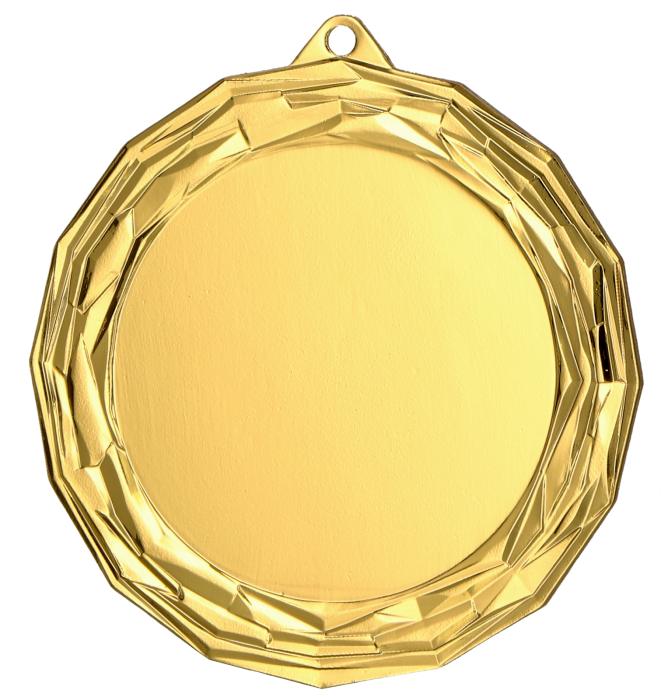 Medal stalowy złoty z miejscem na emblemat 50 mm MMC7075/G – Ø 70 mm