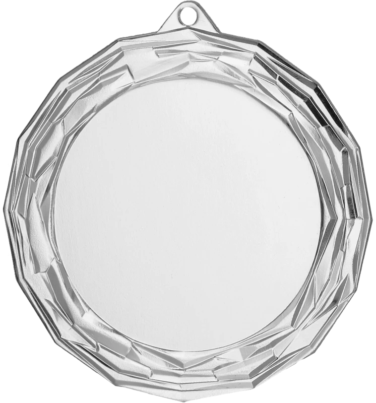 Medal stalowy srebrny z miejscem na emblemat 50 mm MMC7075/S – Ø 70 mm