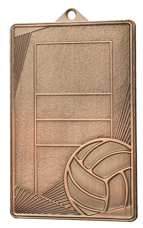 Medal stalowy brązowy MMC7245/B – siatkówka, boisko do siatkówki, 70 × 45 mm