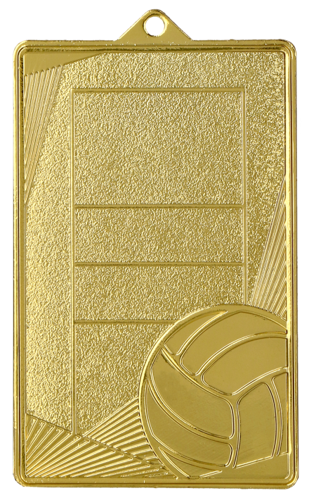 Medal stalowy złoty MMC7245/G – siatkówka, boisko do siatkówki, 70 × 45 mm