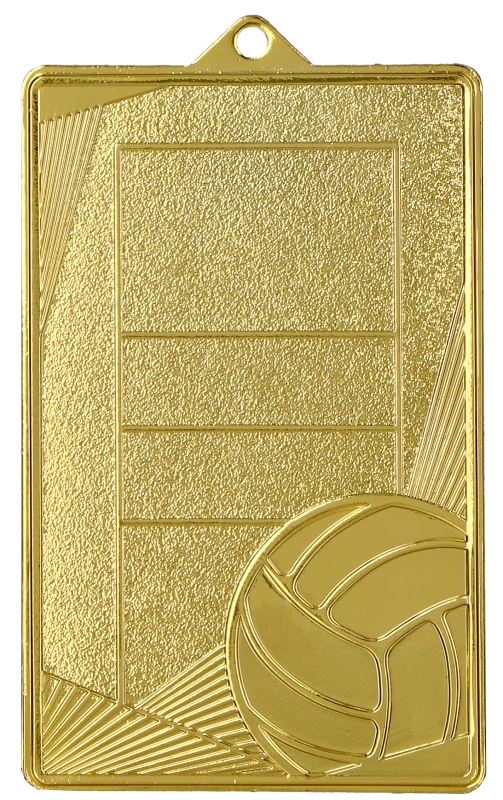 Medal stalowy złoty MMC7245/G – siatkówka, boisko do siatkówki, 70 × 45 mm