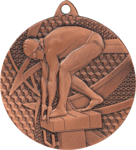 Medal stalowy brązowy MMC7450/B – pływanie, Ø 50 mm