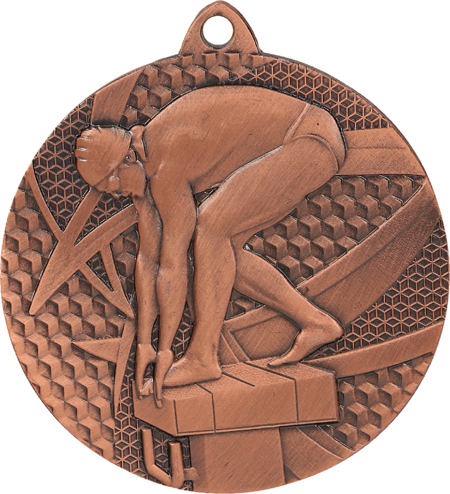 Medal stalowy brązowy MMC7450/B – pływanie, Ø 50 mm