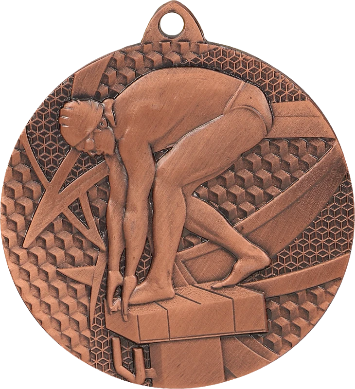 Medal stalowy brązowy MMC7450/B – pływanie, Ø 50 mm